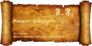 Manger Nikolett névjegykártya